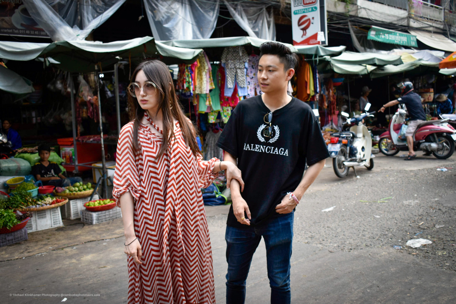 local market in Phnom Penh photo shoot